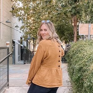 Madewell Button Back Peplum Top